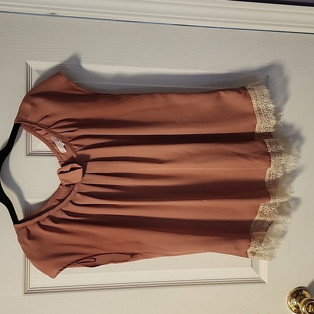 Sheer dusty rose top